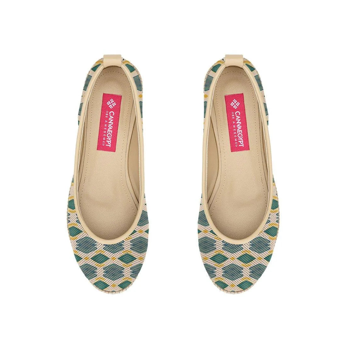 Beige Voyage Round Toe Pattern - CANVAEGYPT