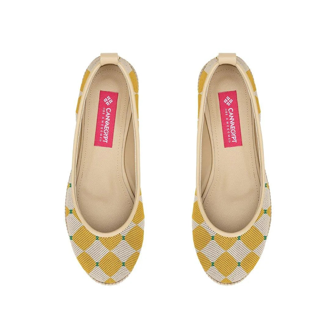 Beige Voyage Round Toe Polygons - CANVAEGYPT