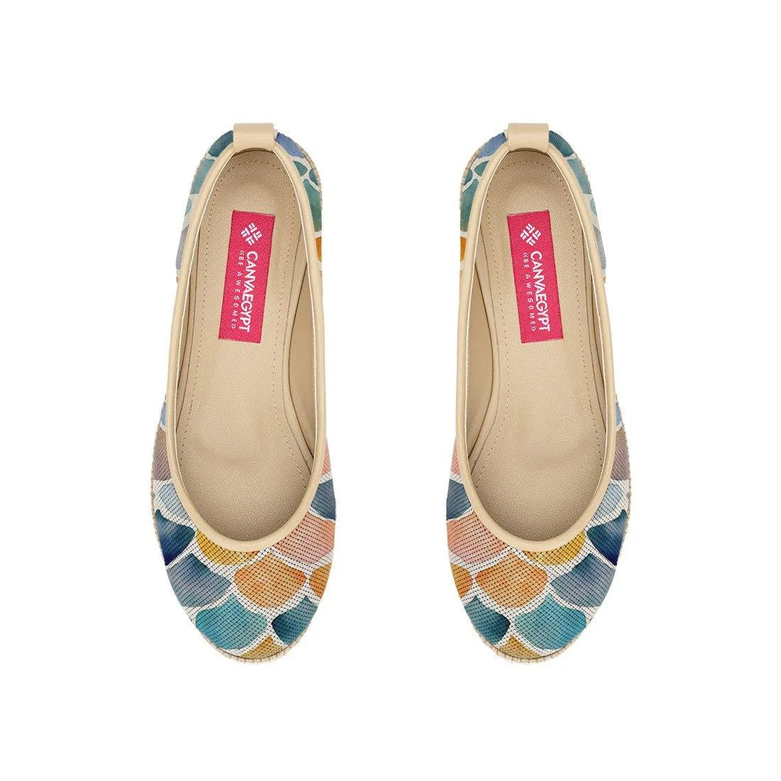 Beige Voyage Round Toe Shining - CANVAEGYPT
