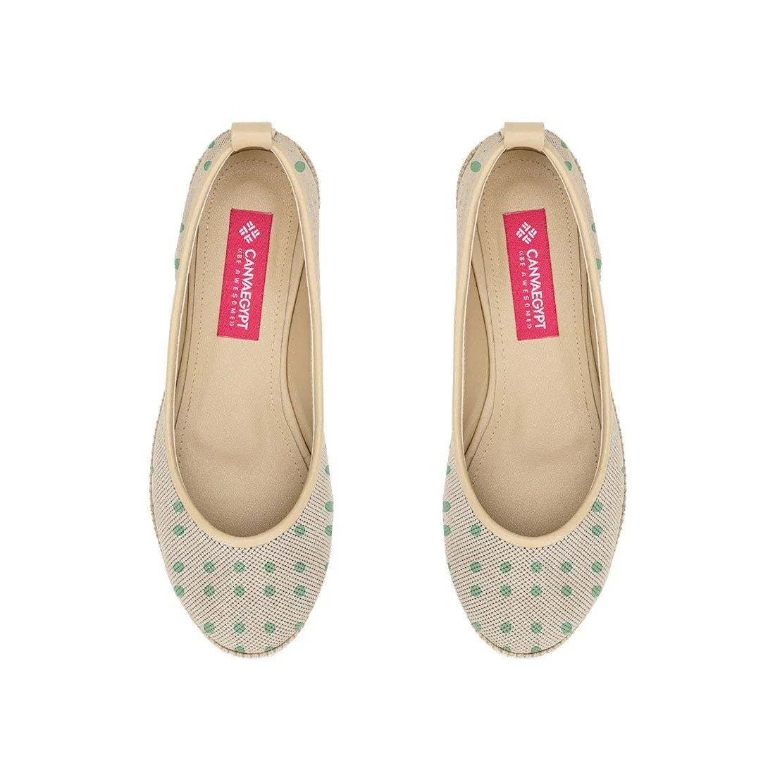 Beige Voyage Round Toe Spotted - CANVAEGYPT