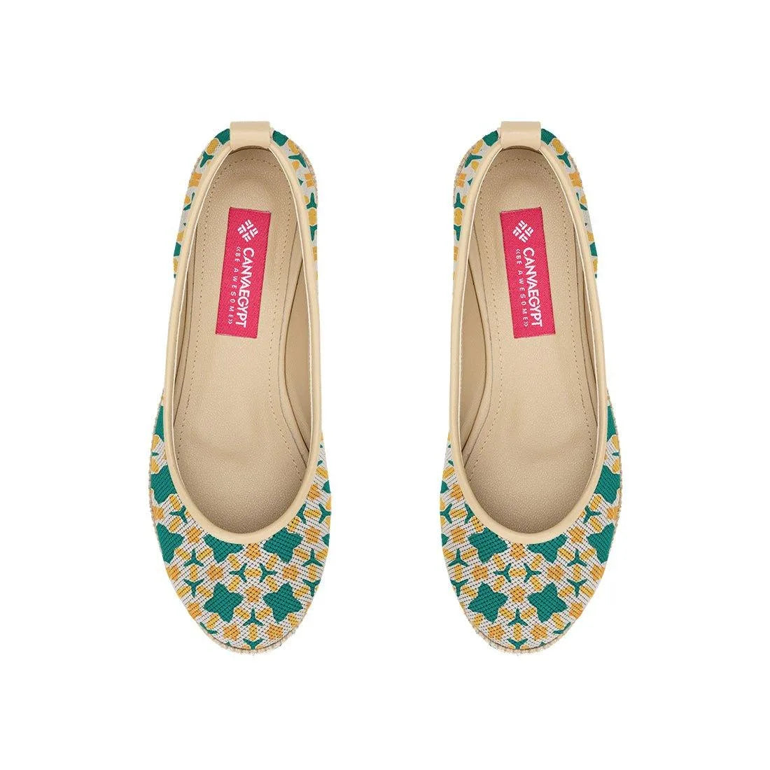 Beige Voyage Round Toe Stars - CANVAEGYPT