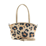 Beige Wide Tote Bag Orange Cheetah - CANVAEGYPT
