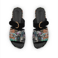 Black Buckle Slide Slipper Full Wall