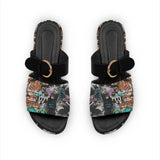 Black Buckle Slide Slipper Full Wall - CANVAEGYPT